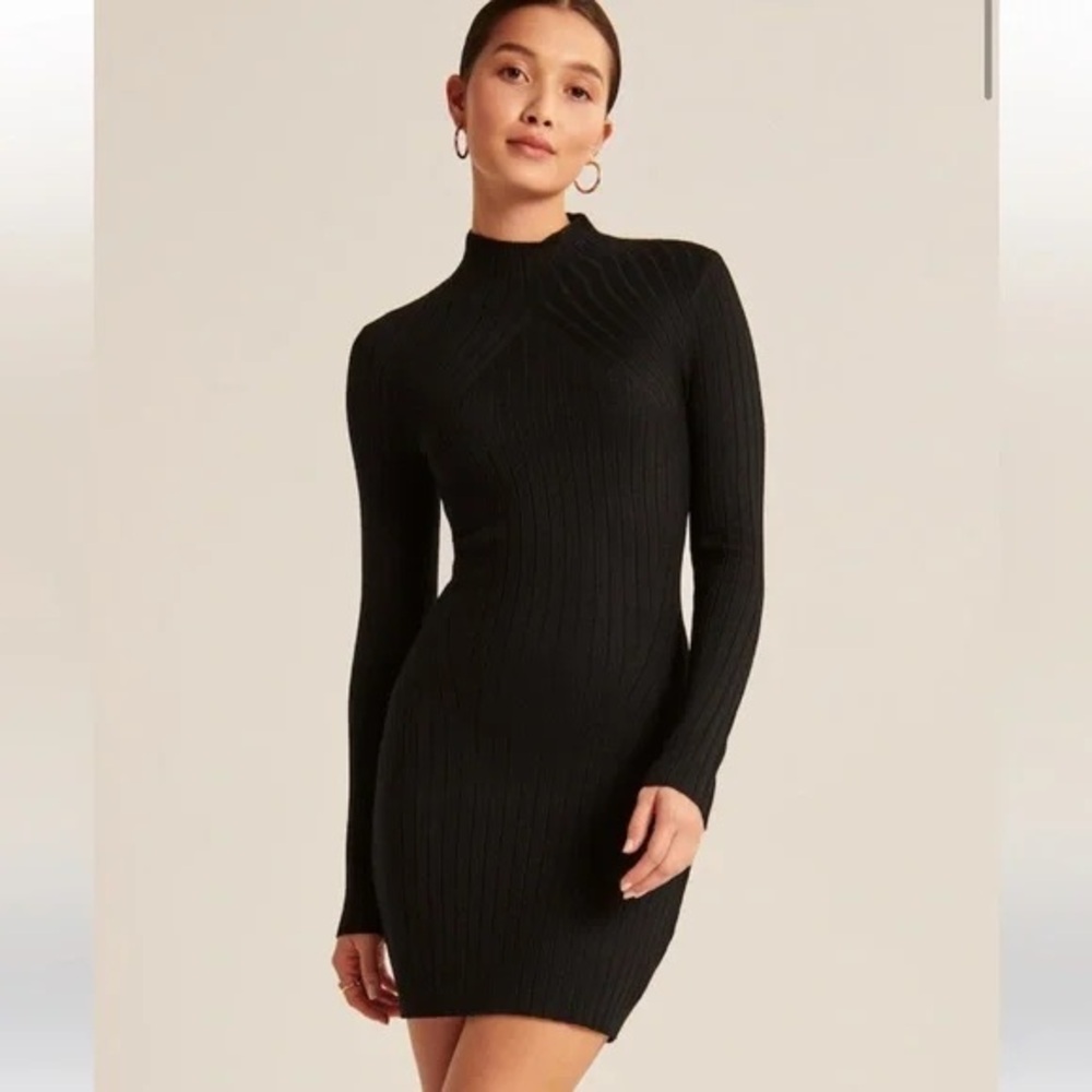 Abercrombie & Fitch knit/sweater mock neck long sleeve mini dress